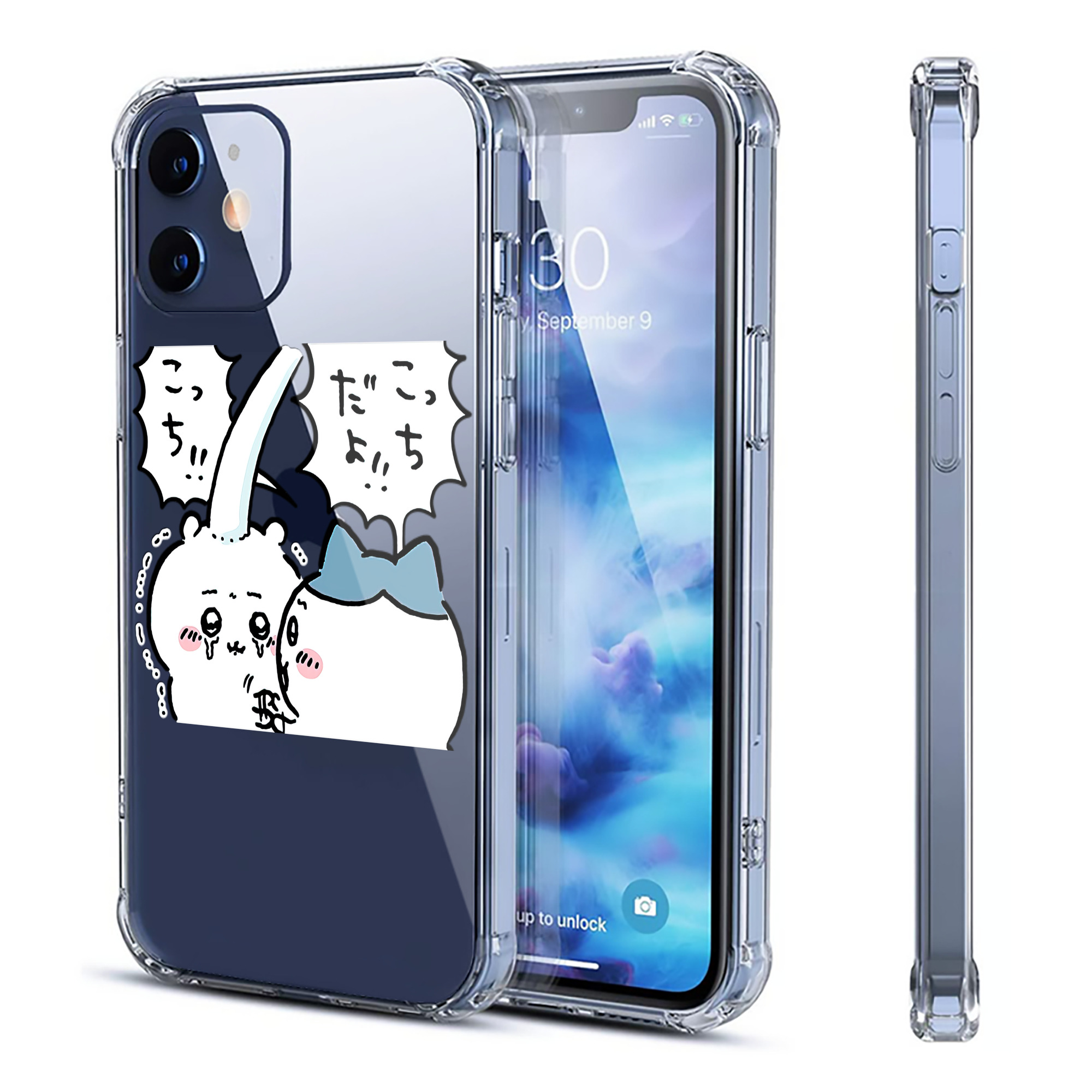 （画像用） ちいかわ ハチワレ Chii-kawa hachiware 【iPhone 12シリーズ対応】透明スマホケース（クリアソフトケース）